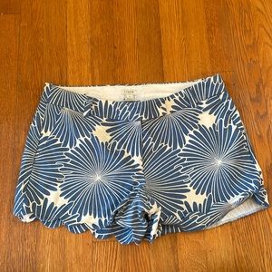 J Crew blue patterned linen shorts